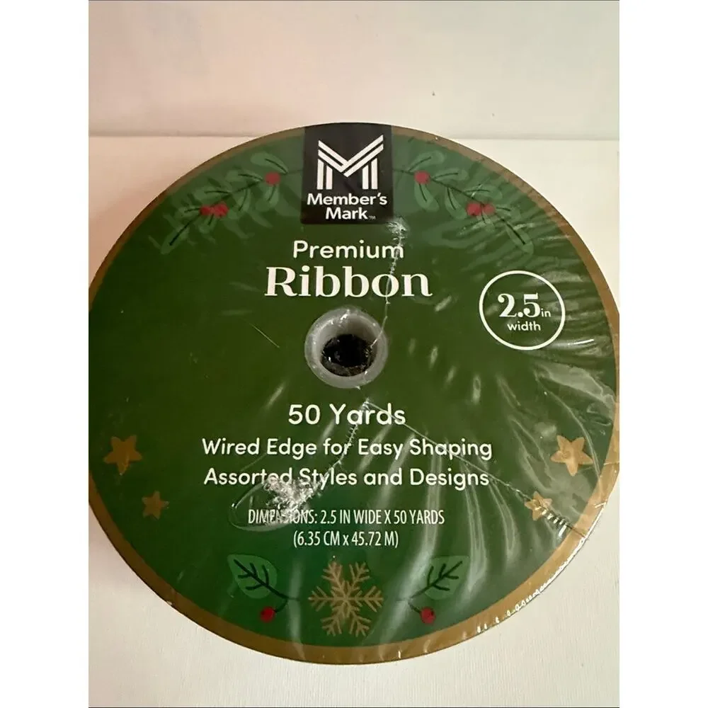 Holiday Poinsettia Wired-Edge Ribbon - Red and Green